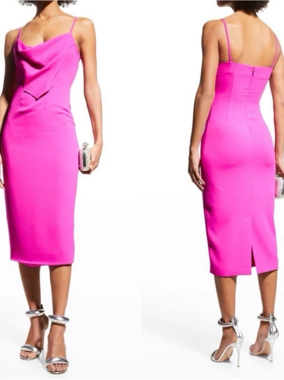 ET OCHS The Natalie Midi Dress In Fuchsia Size 6 - Picture 5 of 8